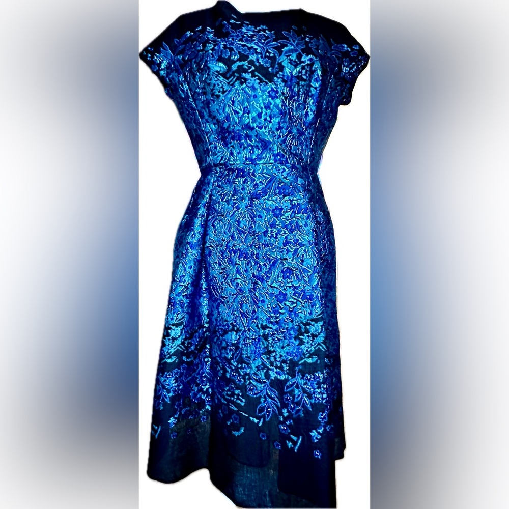 NWT Richie Freeman/Teri Jon Electric Blue and Black dress